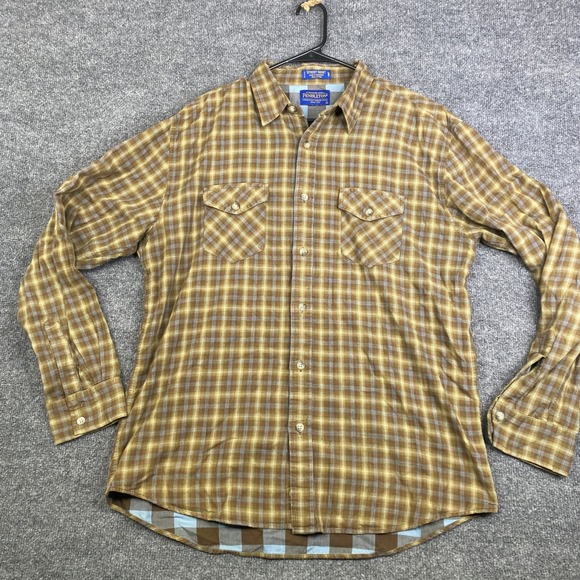 Pendleton Other - Pendleton Mens Street Shirt L Brown Plaid Cotton Western Yoke Button Down L/S